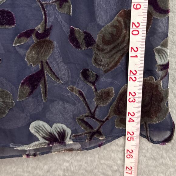 Velvet Burnout Mini Dress Baby Doll Spirit Of Grace Floral Navy Size M Boho Chic - Picture 6 of 11